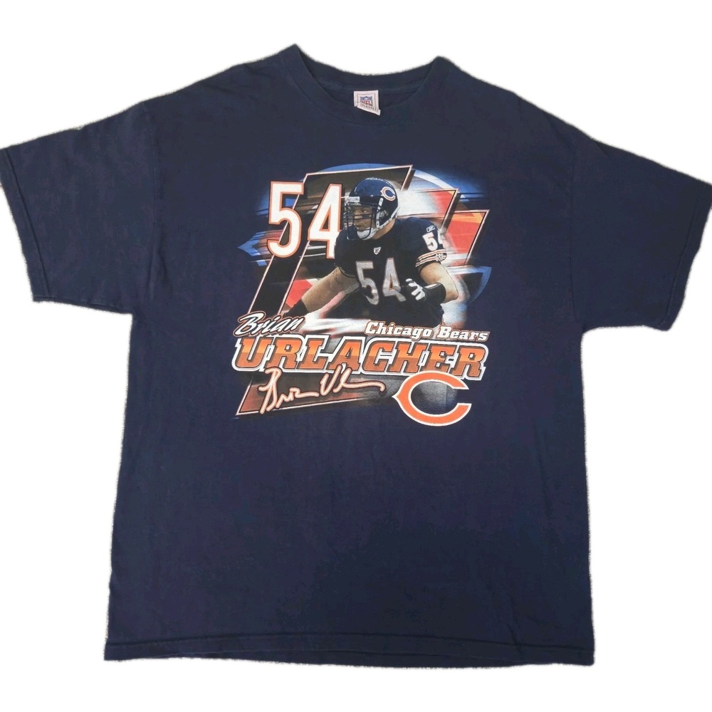 Vintage Y2K Brian Urlacher Chicago Bears T-Shirt Size XL Linebacker NFL